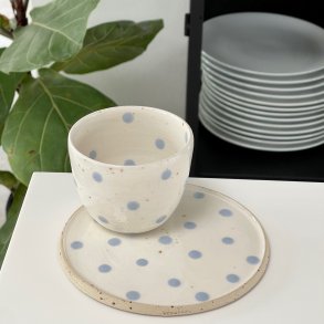 Tallerken med lysebl� dots