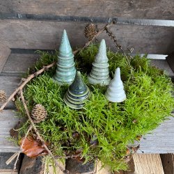 Juletr�er, s�t a� 4 stk i forskellige st�rrelser