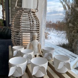 Vinterkopper med englevinger og snefnug