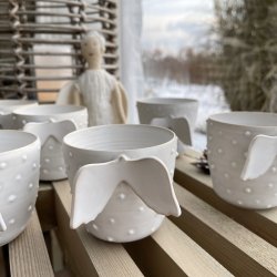 Vinterkopper med englevinger og snefnug