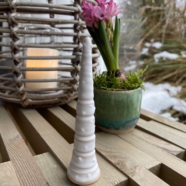 Juletr�, hvid med snefnug