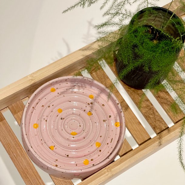 S�besk�l, lyser�d m/ orange dots