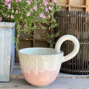 Kop med smuk hank i lyser�d og de smukke krystaller