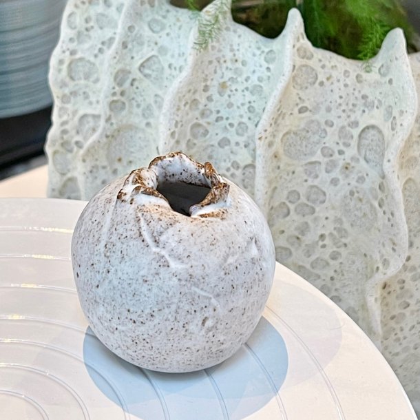 Kuglevase, hvid, mini