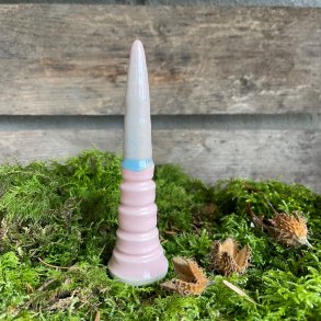 Lyser�d juletr� med bl� top