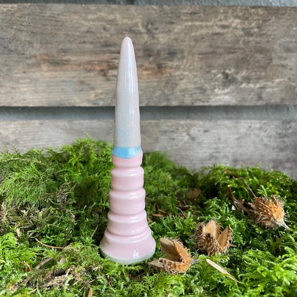 Lyser�d juletr� med bl� top