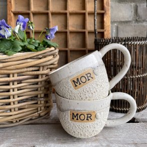 Mor kop med hank i den flotte krater glasur