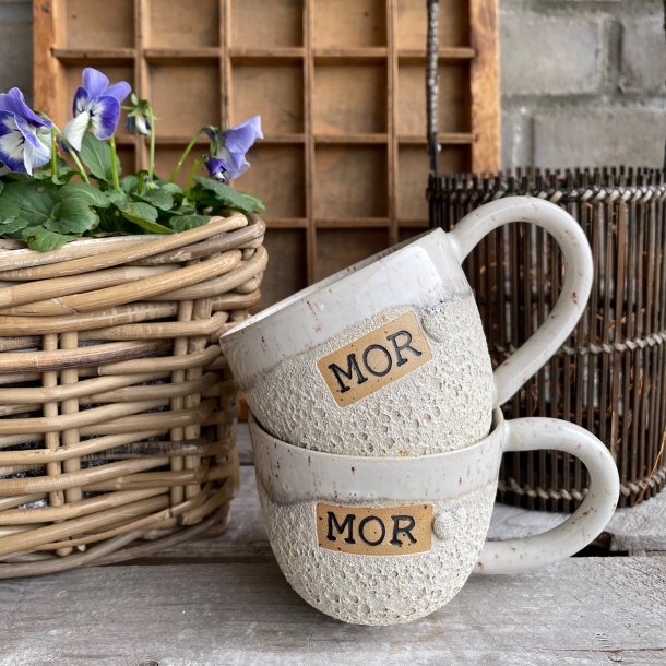 Mor kop med hank i den flotte krater glasur