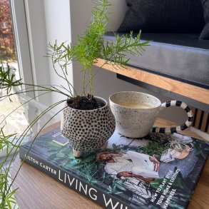 Krukke med ben og sorte dots