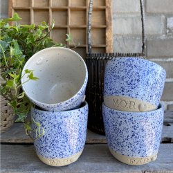 MOR kop i hvid og bl�meleret