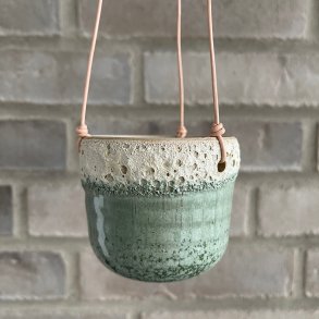 H�ngepotte i smuk gr�n krystal