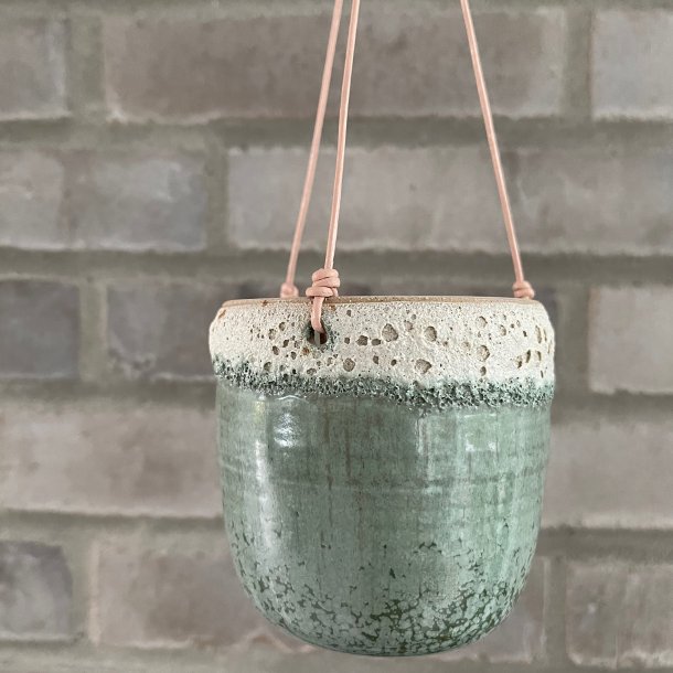 H�ngepotte i smuk gr�n krystal