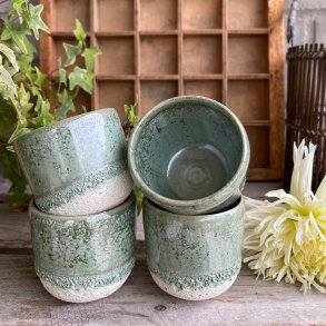 Espresso kop i smuk gr�n glasur 