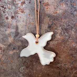 Fredsdue l blank hvid glasur