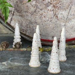 Lille juletr�, hvid med snefnug