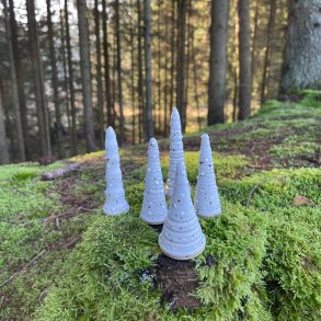 Lille juletr�, hvid med snefnug