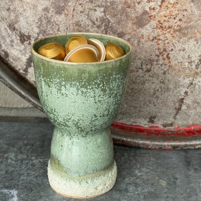 Keramikopsats i smuk gr�n glasur