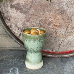 Keramikopsats i smuk gr�n glasur