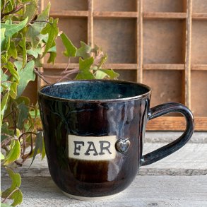 Far kop i bl� og brune nuancer