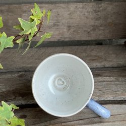 Oldefar kop, bl� med hvid